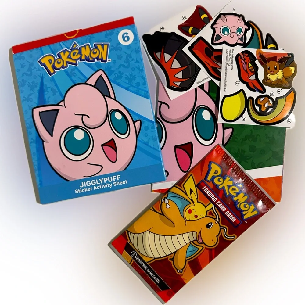 POKÉMON JIGGLYPUFF 2025 MCDONALDS #6 COLLECTIBLE w CARDS SEALED STICKER ACTIVITY